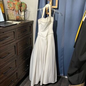 Mike Benet Formals Elegant White Halter Gown Vintage Wedding